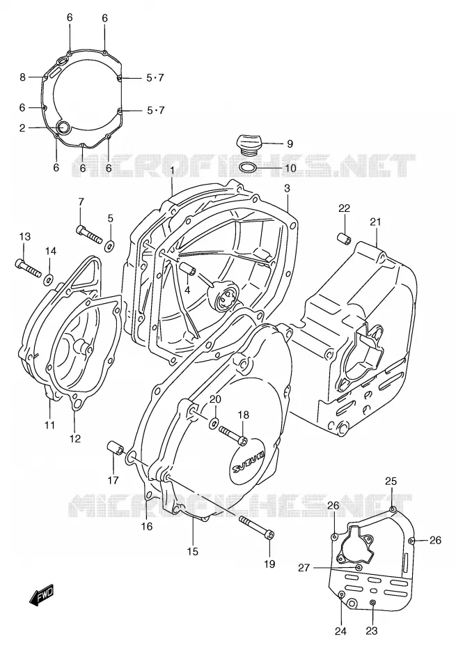 CARTER Suzuki MOTO 1200 BANDIT 1996  GSF1200T(E2)