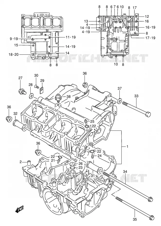 CARTER Suzuki MOTO 250 GSX 1991  GSX250FM(E24)