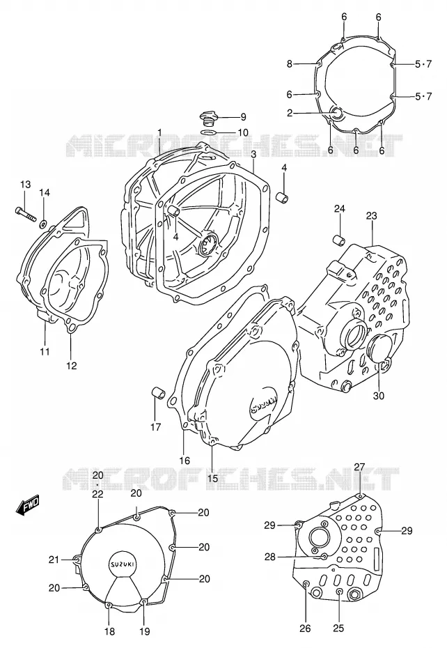 CARTER Suzuki MOTO 600 BANDIT 1996  GSF600T(E2)