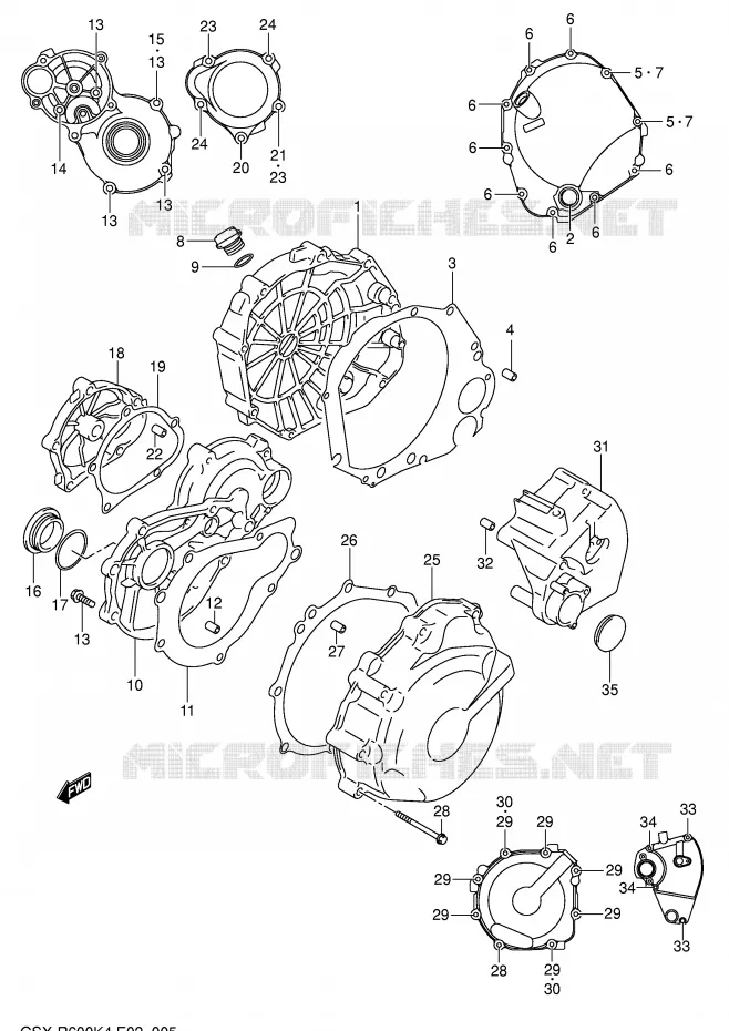 CARTER Suzuki MOTO 600 GSX-R 2005  GSX-R600U3XK5(E2)