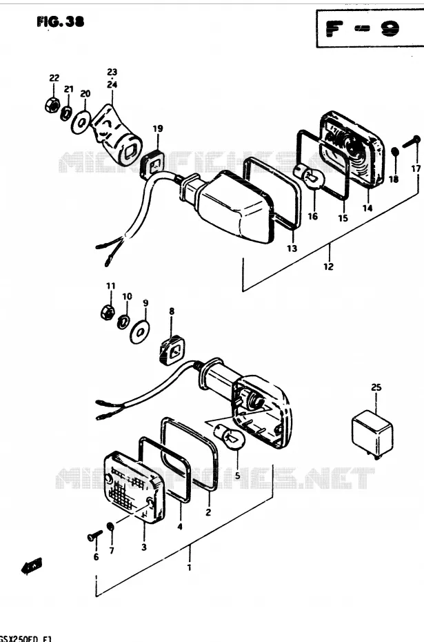 CLIGNOTANTS (E21) Suzuki MOTO 250 GSX 1982  GSX250Z(Z/D)