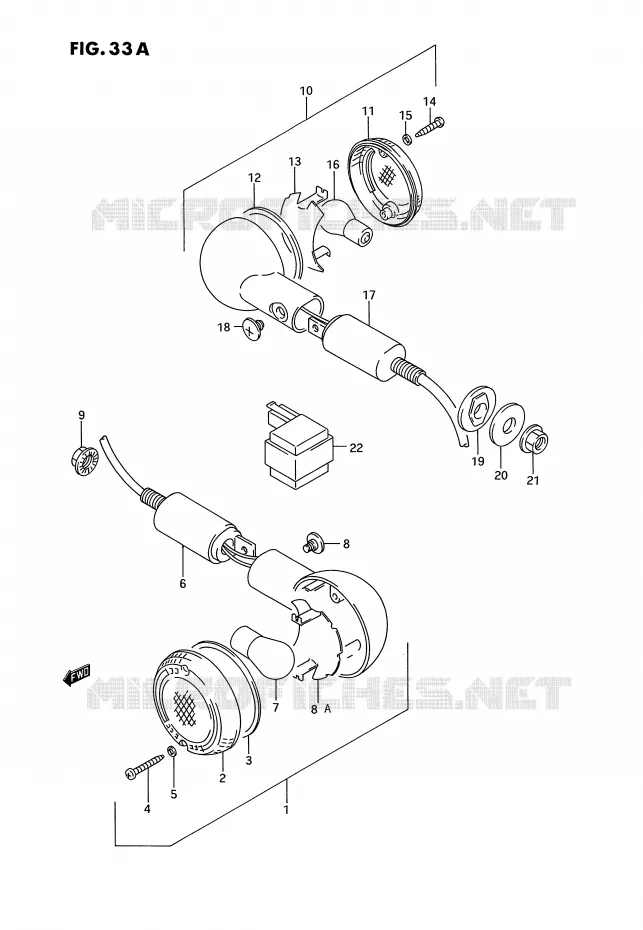 CLIGNOTANTS (MODELE R) Suzuki MOTO 1100 GSX-G 1992  GSX1100GN(E2)