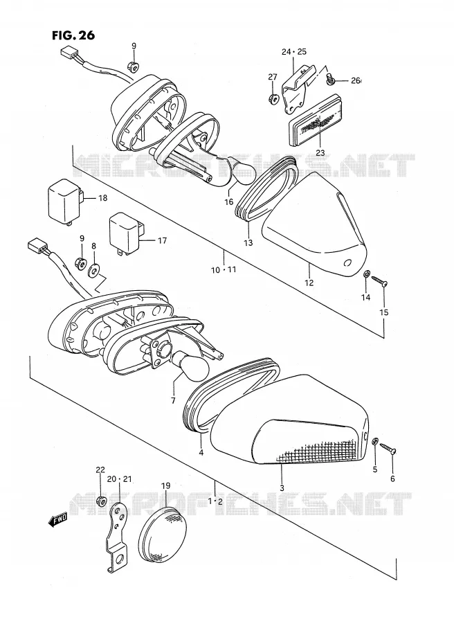 CLIGNOTANTS Suzuki MOTO 1100 GSX-F 1990  GSX1100FL(E2)
