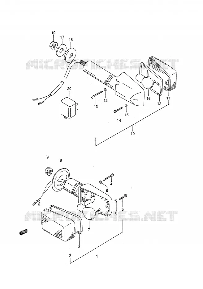 CLIGNOTANTS Suzuki MOTO 1100 GSX-R 1991  GSX-R1100M(E28)