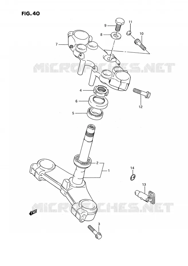 COLONNE DE DIRECTION Suzuki MOTO 1100 GSX-F 1993  GSX1100FP(E2)