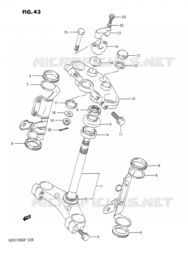 COLONNE DE DIRECTION Suzuki MOTO 1100 GSX-G 1992  GSX1100GN(E28)
