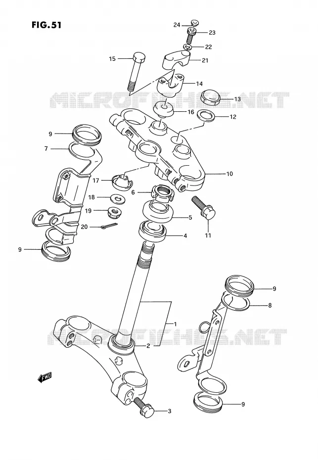 COLONNE DE DIRECTION Suzuki MOTO 1100 GSX-G 1993  GSX1100GP(E2)
