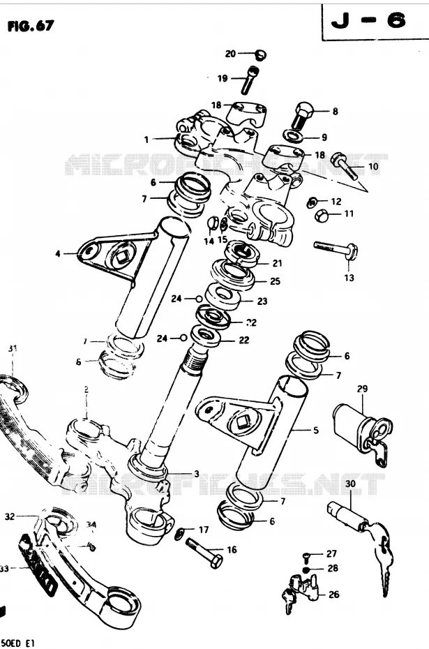 COLONNE DE DIRECTION Suzuki MOTO 250 GSX 1983  GSX250ED(Z/D)