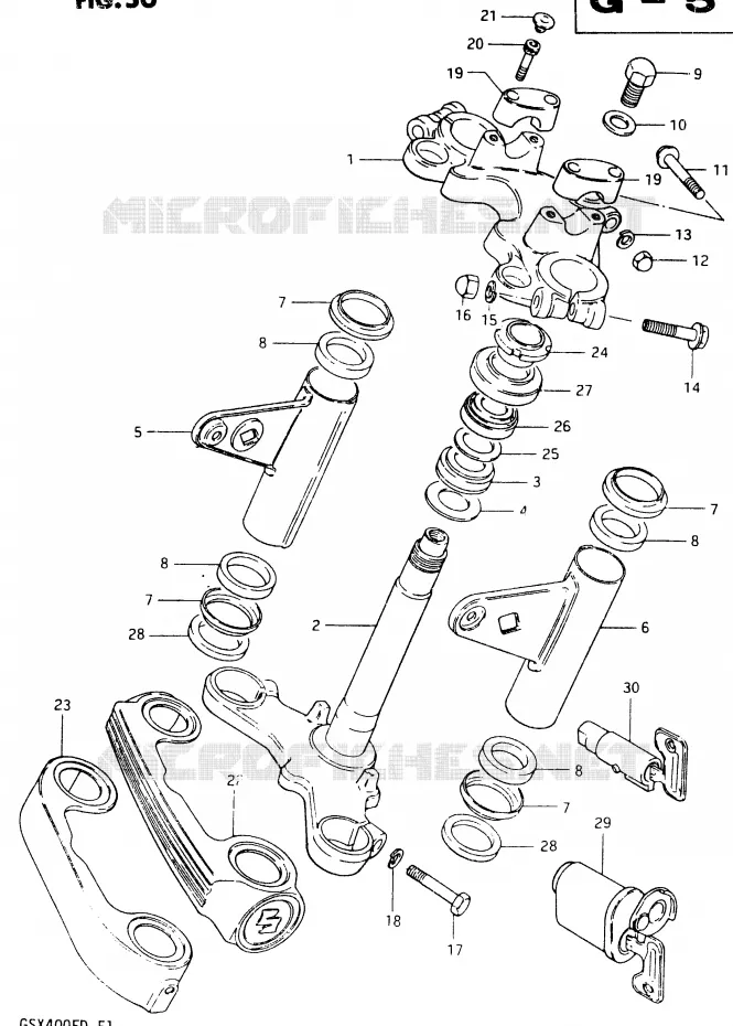 COLONNE DE DIRECTION Suzuki MOTO 400 GSX 1983  GSX400FD