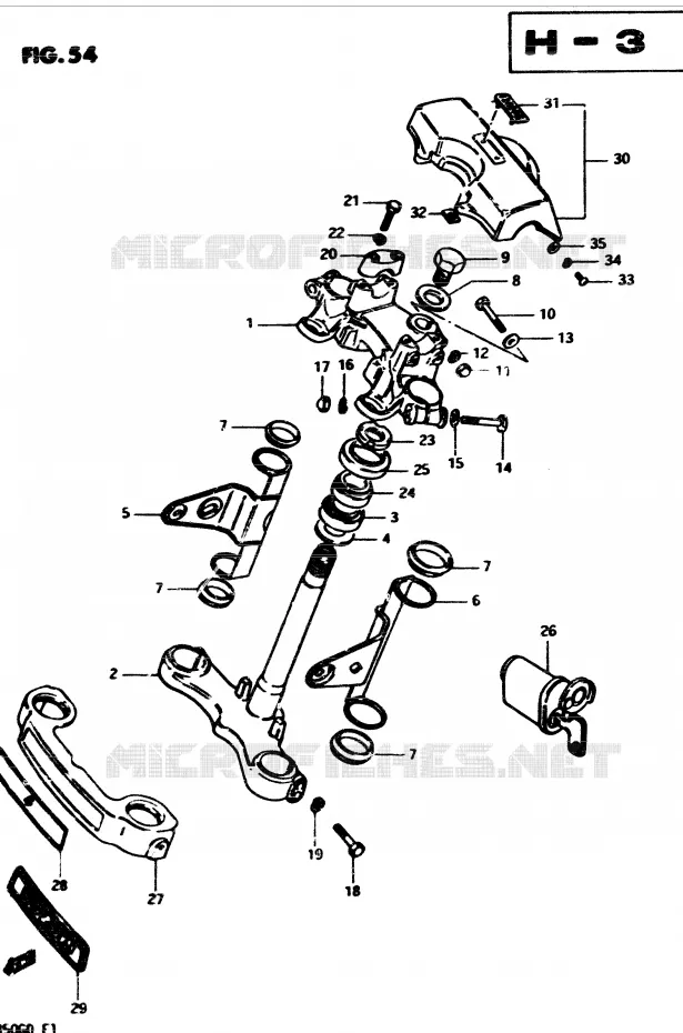 COLONNE DE DIRECTION Suzuki MOTO 850 GS 1983  GS850GD(E1)