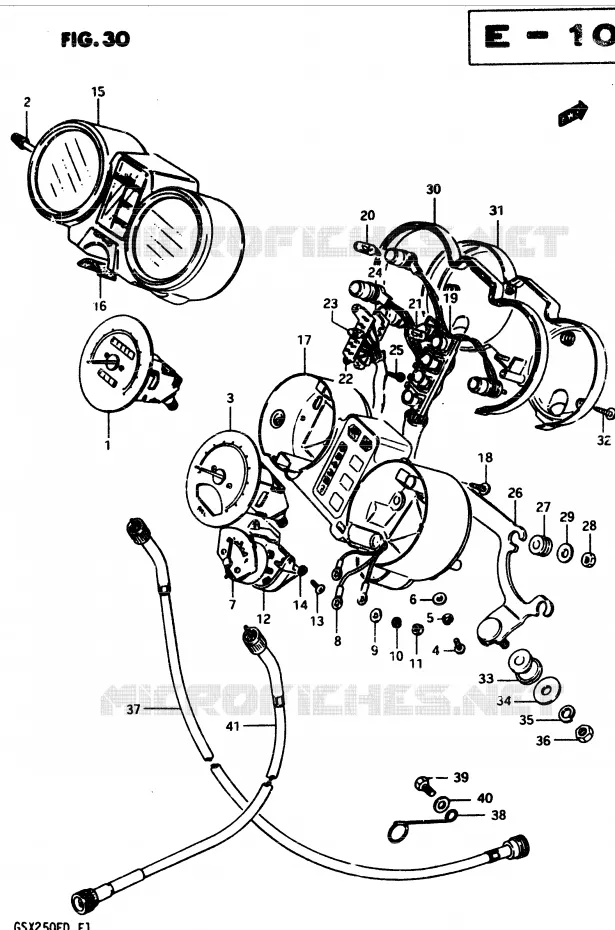 COMPTEUR (MODELE D) Suzuki MOTO 250 GSX 1983  GSX250ESD(Z/D)