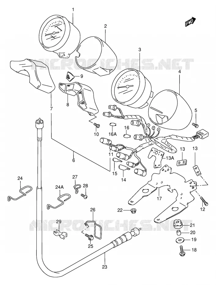 COMPTEUR (MODELE T/V/W/X) Suzuki MOTO 600 BANDIT 1996  GSF600ST(E2)