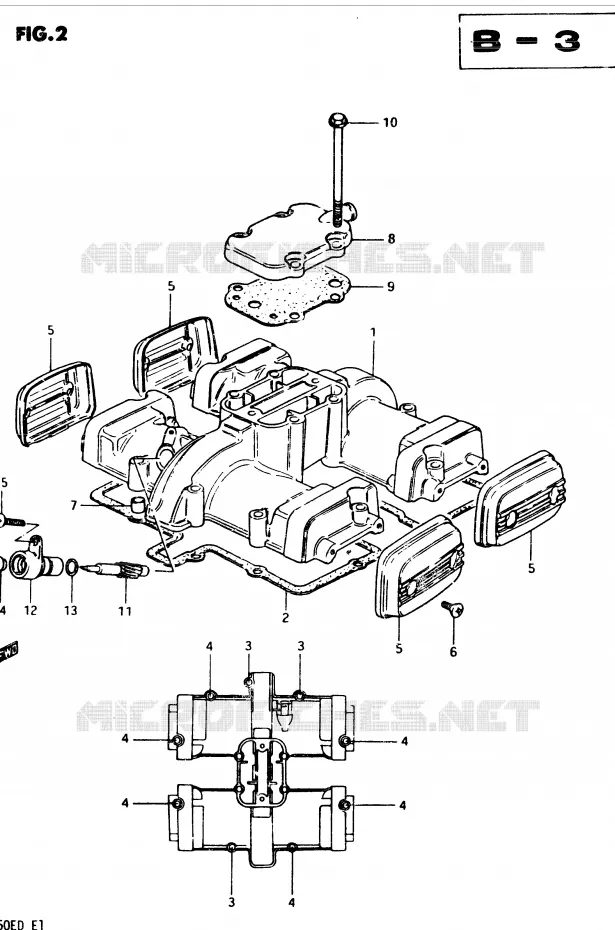 COUVERCLE DE CULASSE (MODELE D) Suzuki MOTO 250 GSX 1983  GSX250D(Z/D)