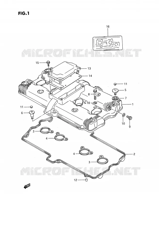 COUVERCLE DE CULASSE Suzuki MOTO 1100 GSX-F 1992  GSX1100FN(E2)