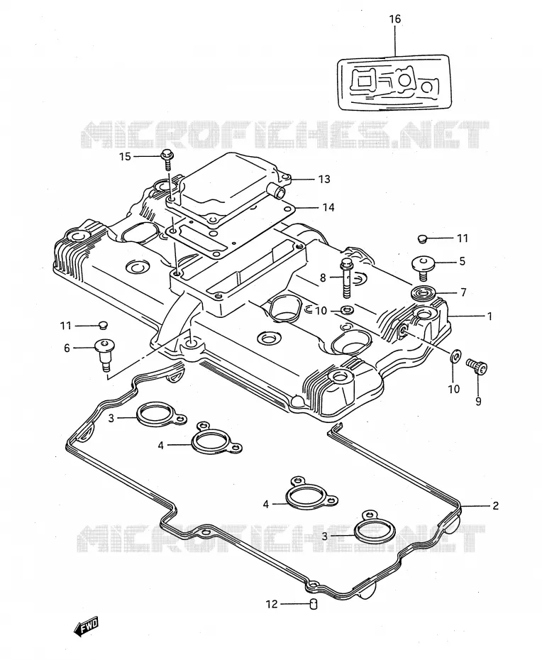 COUVERCLE DE CULASSE Suzuki MOTO 1100 GSX-F 1993  GSX1100FP(E28)