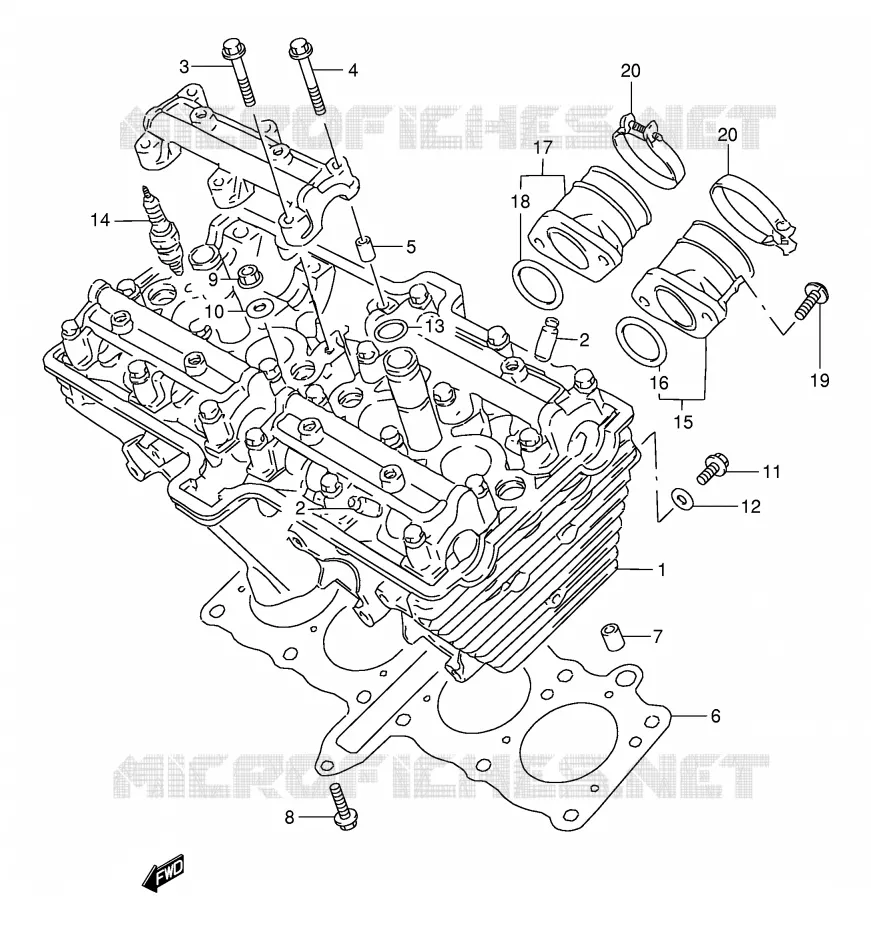 CULASSE Suzuki MOTO 250 GSX 1994  GSX250FR(E24)