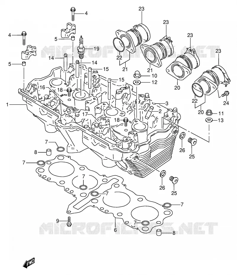 CULASSE Suzuki MOTO 600 BANDIT 1999  GSF600X/GSF600SX/GSF600UX/GSF600SUX