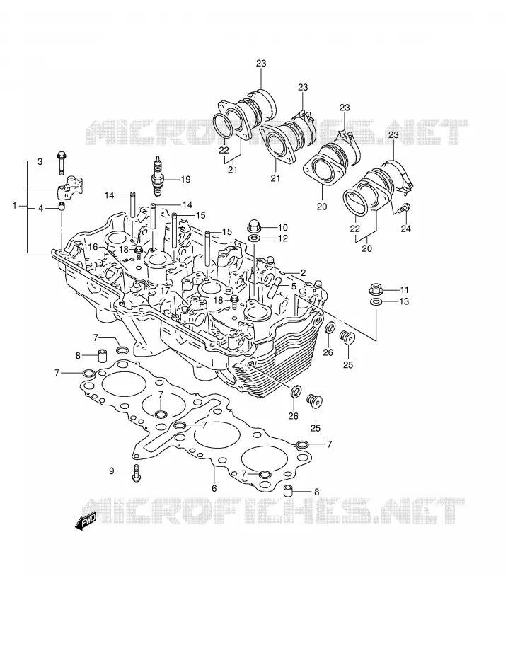 CULASSE Suzuki MOTO 600 BANDIT 2002  GSF600UK2(E2)