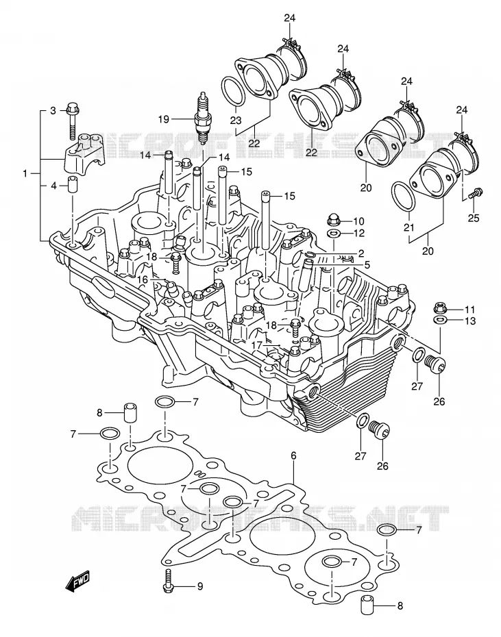 CULASSE Suzuki MOTO 650 BANDIT 2005  GSF650SUK5(E2)