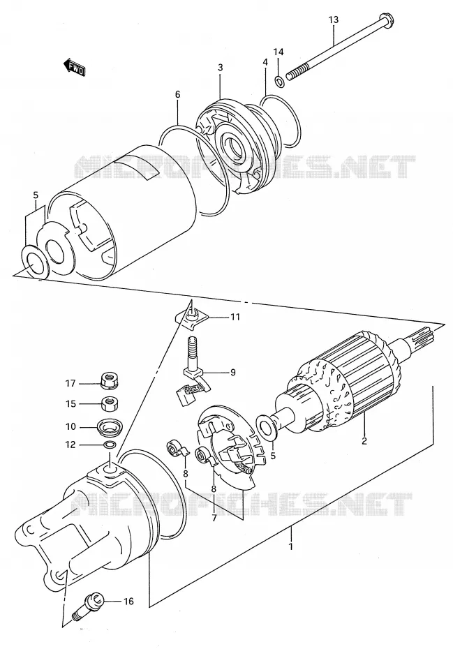 DEMARREUR (MODELE N/P) Suzuki MOTO 750 GSX-R 1994  GSX-R750WR(E28)