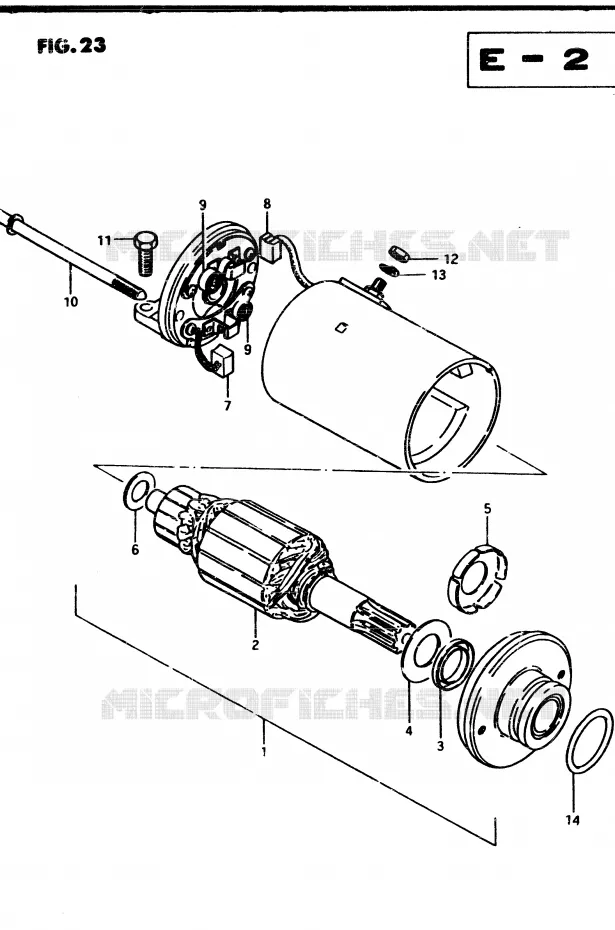 DEMARREUR (MODELE Z) Suzuki MOTO 250 GSX 1982  GSX250EZ(Z/D)