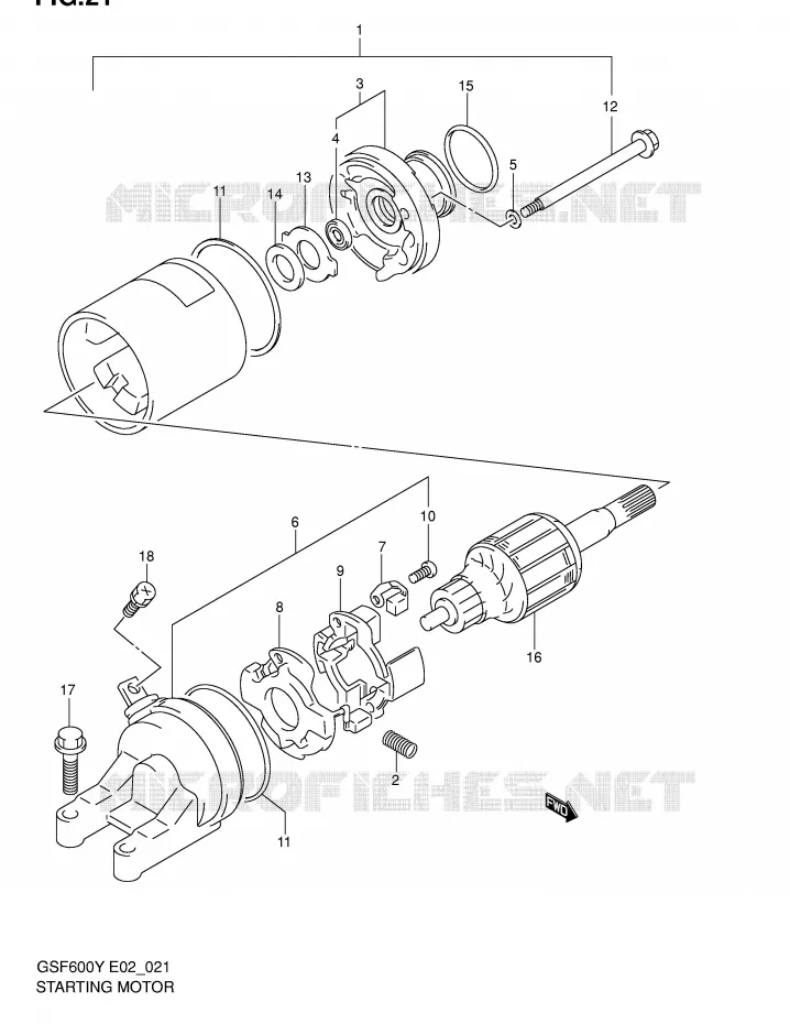 DEMARREUR Suzuki MOTO 600 BANDIT 2004  GSF600SK4(E2)