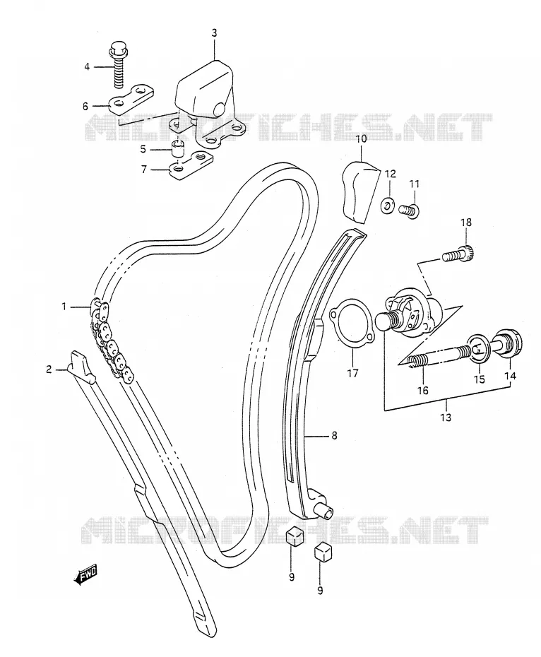 DISTRIBUTION Suzuki MOTO 1100 GSX-R 1991  GSX-R1100M(E28)