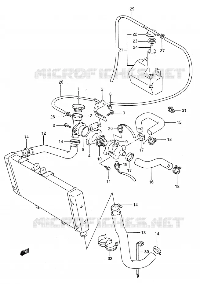 DURITE DE RADIATEUR Suzuki MOTO 400 BANDIT-N 1993  GSF400P(E28)