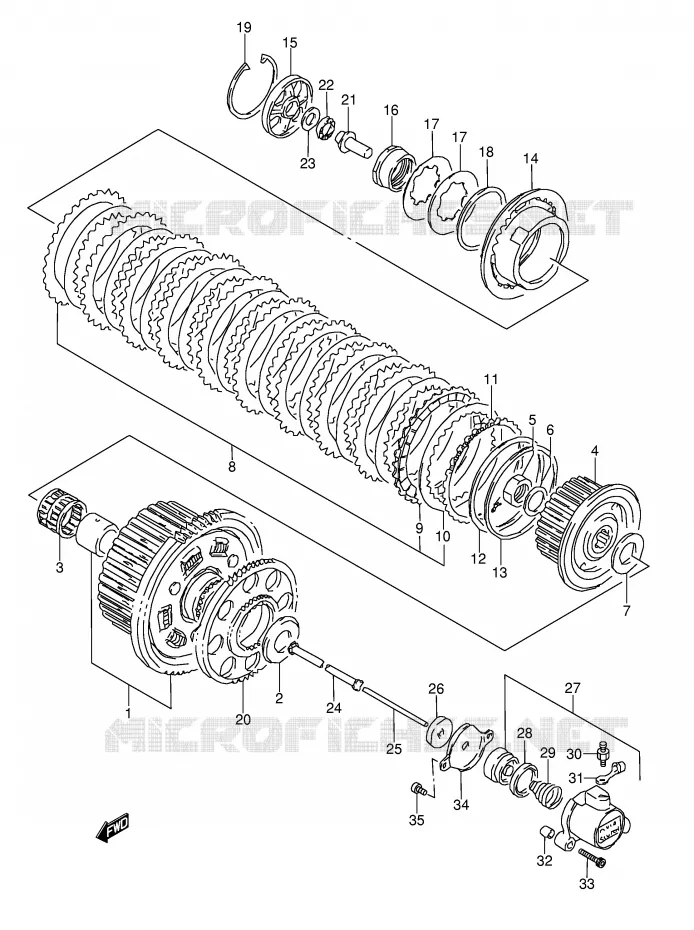 EMBRAYAGE (MODELE P/R) Suzuki MOTO 1100 GSX-R 1996  GSX-R1100WSKT(E28)