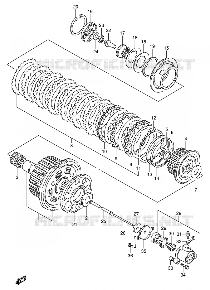 EMBRAYAGE (MODELE S/T/V/W) Suzuki MOTO 1100 GSX-R 1994  GSX-R1100WR(E2)