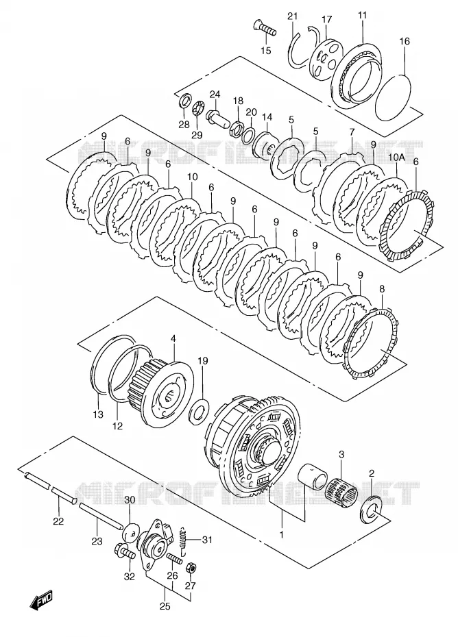 EMBRAYAGE (MODELE X/Y) Suzuki MOTO 600 GSX-R 1997  GSX-R600V(E2)