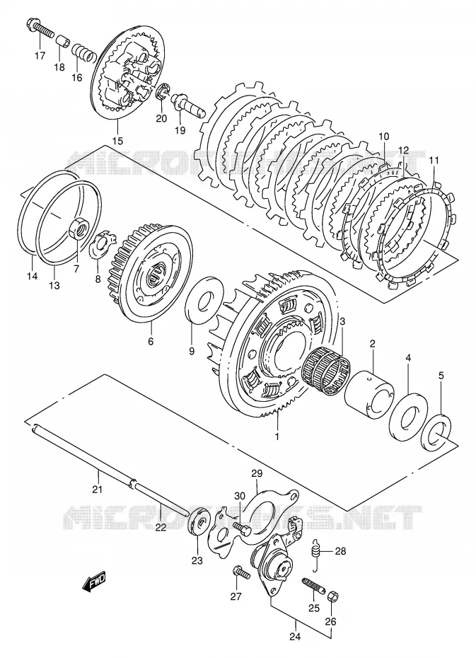 EMBRAYAGE Suzuki MOTO 250 GSX 1994  GSX250FR(E24)