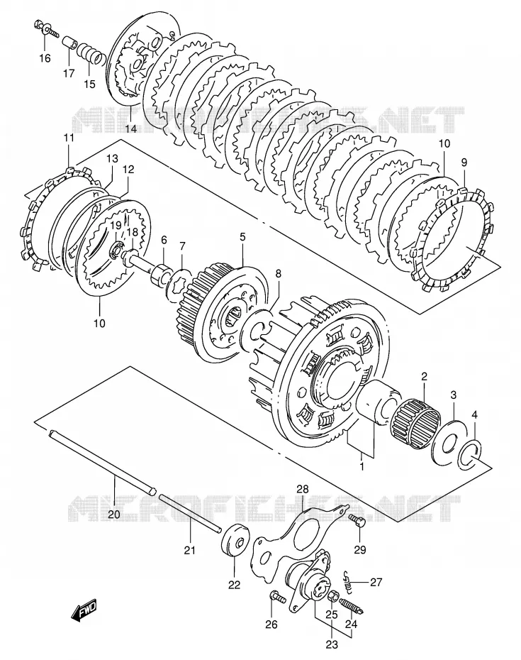 EMBRAYAGE Suzuki MOTO 400 GSX-R 1994  GSX-R400RR(E30)