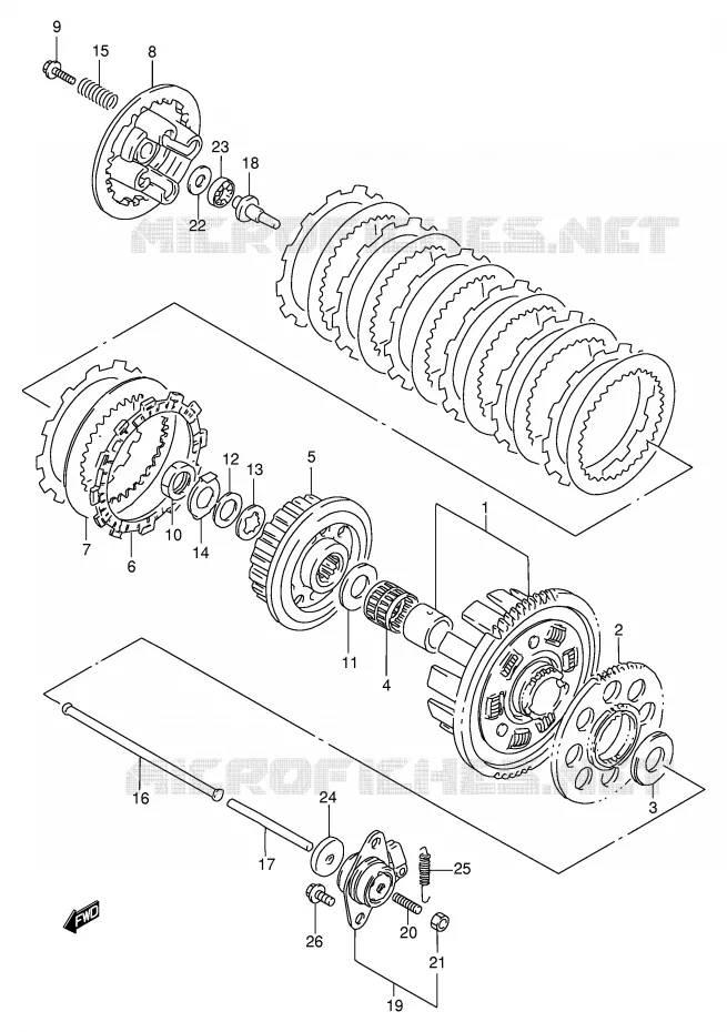 EMBRAYAGE Suzuki MOTO 600 BANDIT 1996  GSF600T/GSF600ST/GSF600UT/GSF600SUT