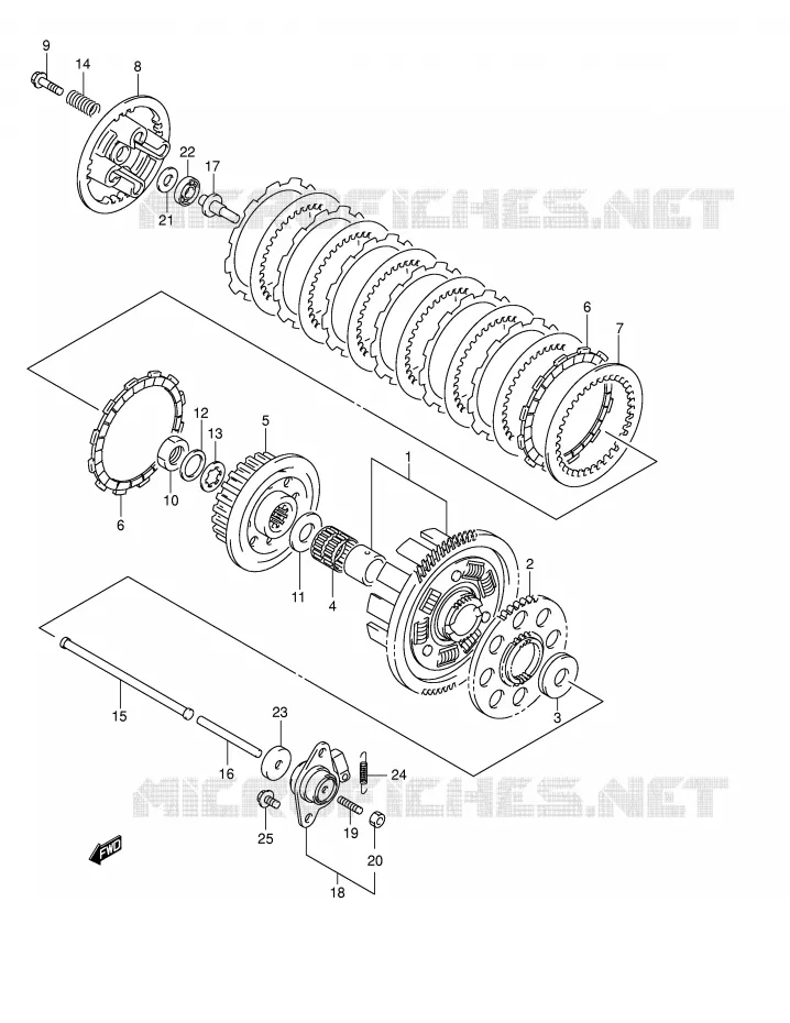 EMBRAYAGE Suzuki MOTO 600 BANDIT 2004  GSF600K4(E2)