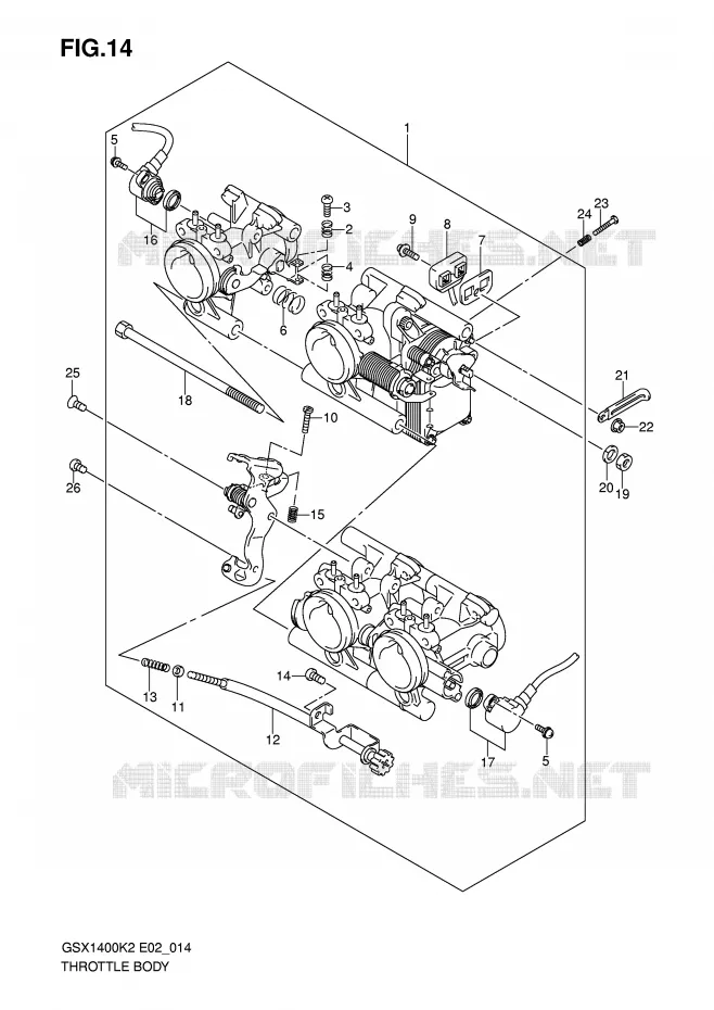 ENSEMBLE INJECTION (MODELE K2) Suzuki MOTO 1400 GSX 2003  GSX1400K3(E2)