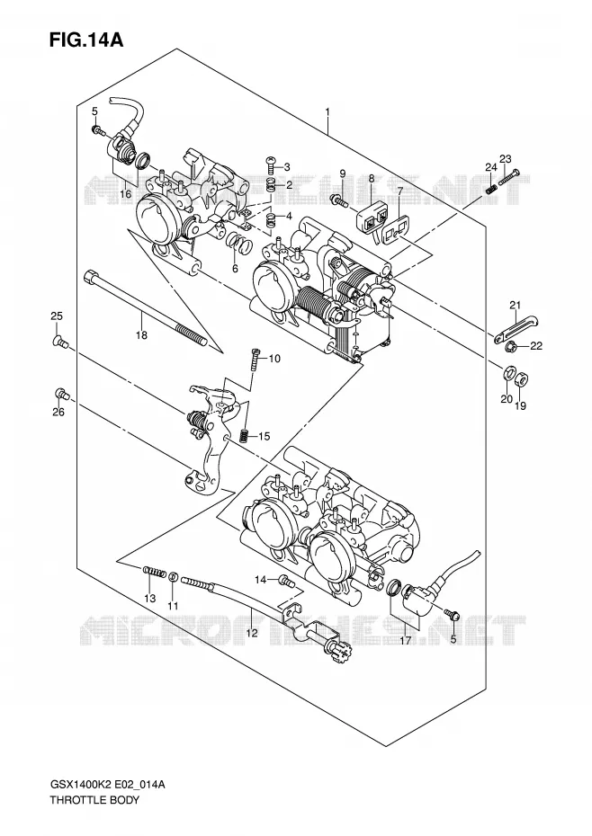 ENSEMBLE INJECTION (MODELE K3/K4/K5) Suzuki MOTO 1400 GSX 2002  GSX1400U1K2(E2)