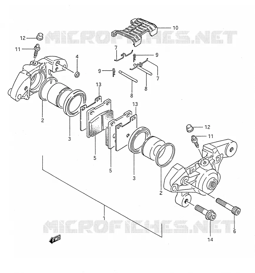 ETRIER DE FREIN ARRIERE (MODELE J/K/L/M/N) Suzuki MOTO 1100 GSX-F 1993  GSX1100FP(E28)