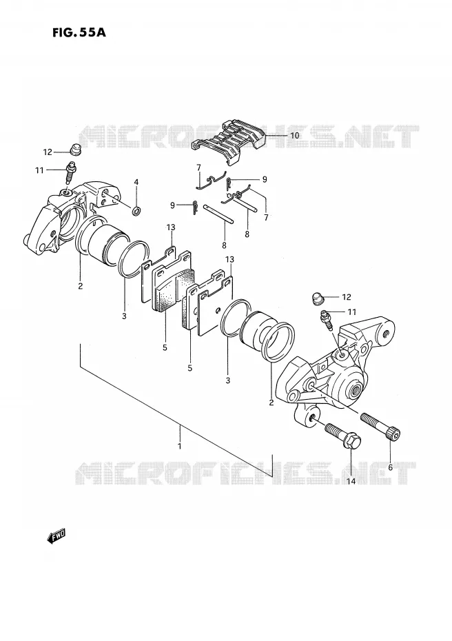 ETRIER DE FREIN ARRIERE (MODELE P/R) Suzuki MOTO 1100 GSX-F 1989  GSX1100FK(E2)
