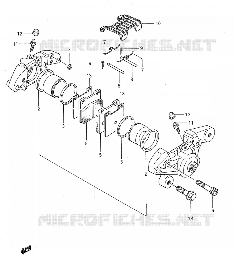 ETRIER DE FREIN ARRIERE (MODELE P) Suzuki MOTO 1100 GSX-F 1992  GSX1100FN(E28)