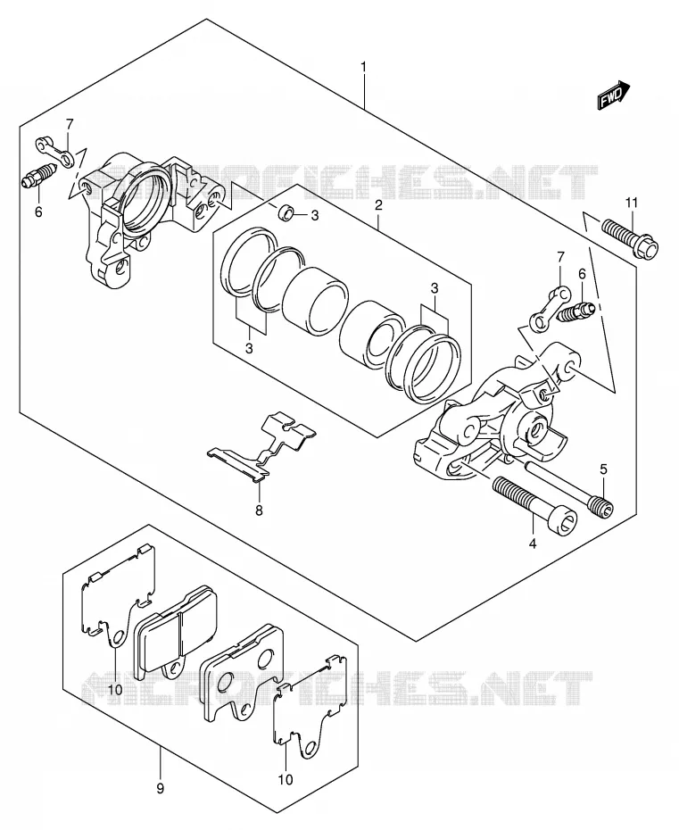 ETRIER DE FREIN ARRIERE Suzuki MOTO 750 GSX-R 2005  GSX-R750XK5(E2)