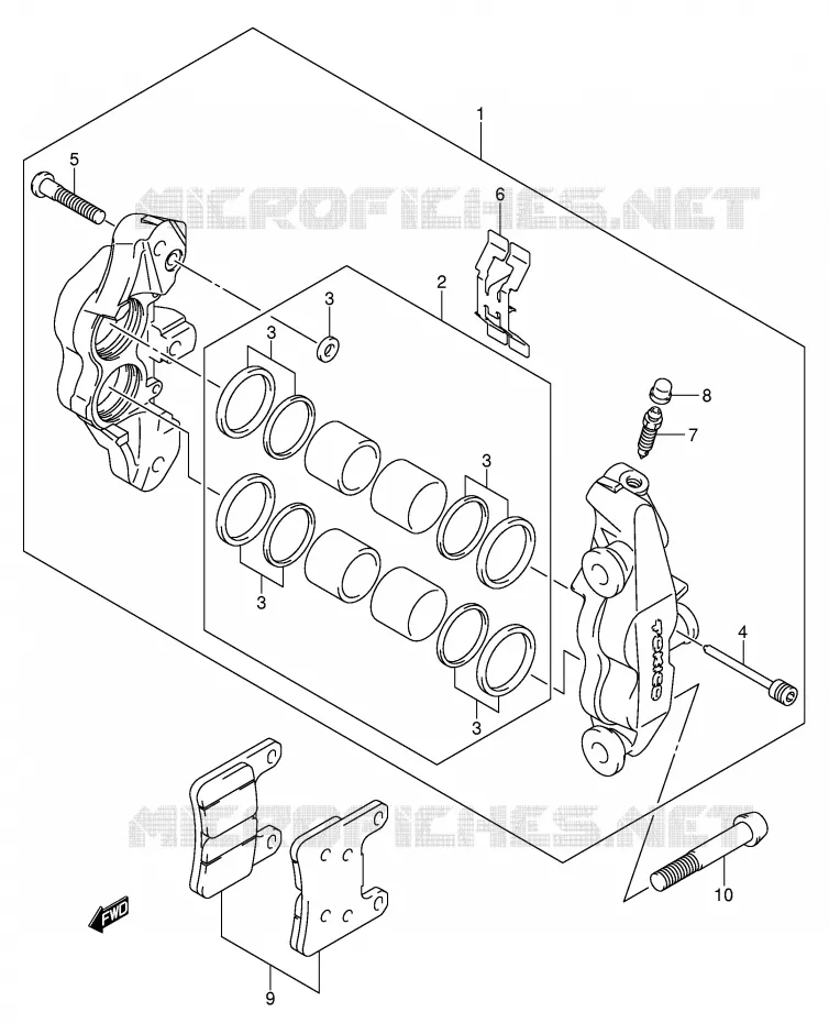 ETRIER DE FREIN AVANT (GSX-R600K4/U2K4/U3K4/K5/U2K5/U3K5) Suzuki MOTO 600 GSX-R 2005  GSX-R600U2XK5(E2)