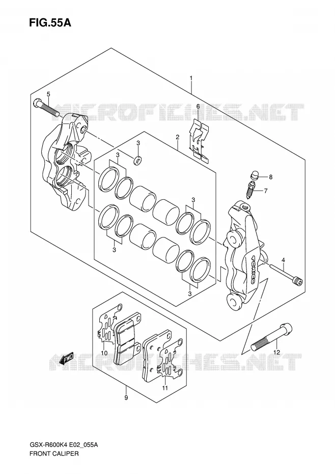 ETRIER DE FREIN AVANT (GSX-R600XK5/U2XK5/U3XK5) Suzuki MOTO 600 GSX-R 2005  GSX-R600U3XK5(E2)