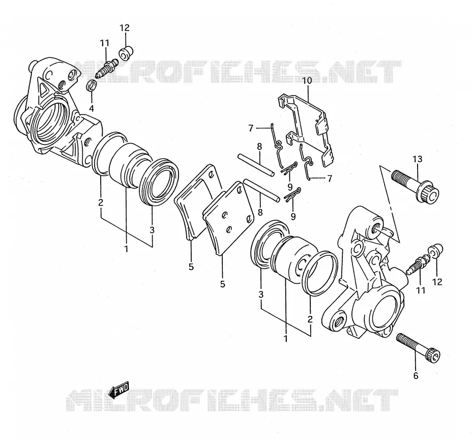 ETRIER DE FREIN AVANT (MODELE K/L/M/N) Suzuki MOTO 1100 GSX-F 1990  GSX1100FL(E28)