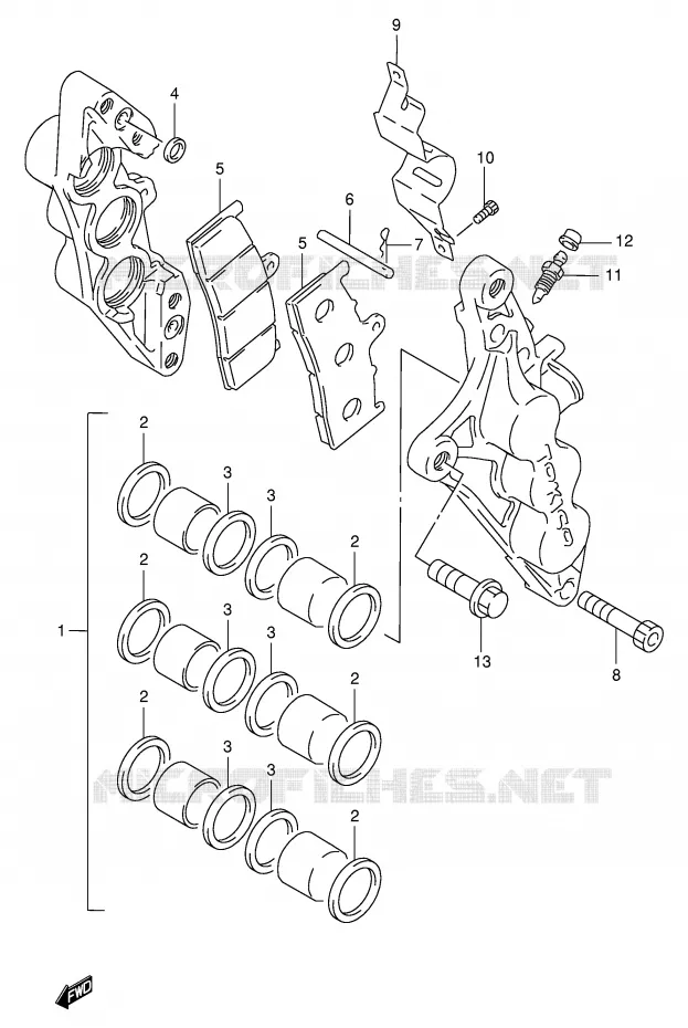 ETRIER DE FREIN AVANT (MODELE P/R) Suzuki MOTO 1100 GSX-R 1998  GSX-R1100WW(E2)