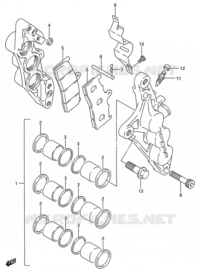 ETRIER DE FREIN AVANT (MODELE R) Suzuki MOTO 750 GSX-R 1993  GSX-R750WP(E28)