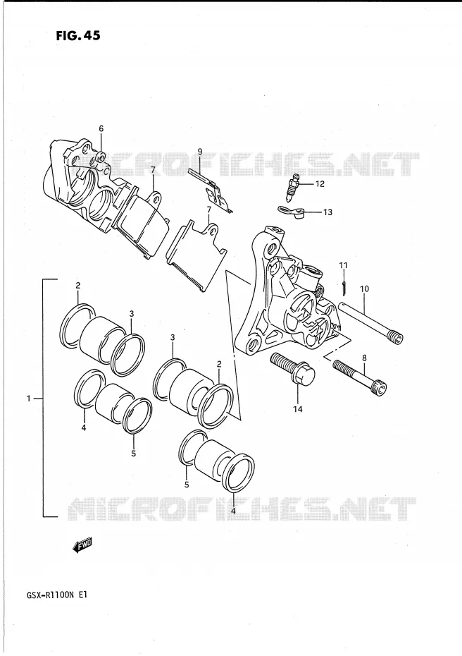 ETRIER DE FREIN AVANT Suzuki MOTO 1100 GSX-R 1992  GSX-R1100N(E1)