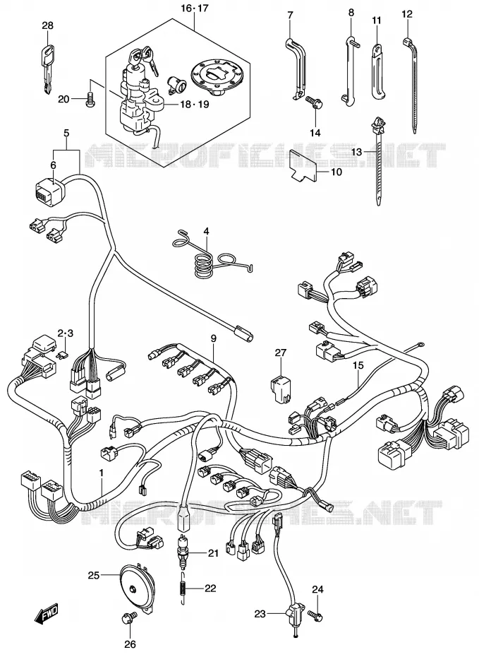 FAISCEAU ELECTRIQUE (MODELE K2) Suzuki MOTO 600 GSX-R 2003  GSX-R600UZK3(E2)