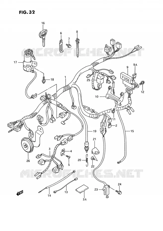 FAISCEAU ELECTRIQUE (MODELE N/P) Suzuki MOTO 750 GSX-R 1992  GSX-R750WN(E2)