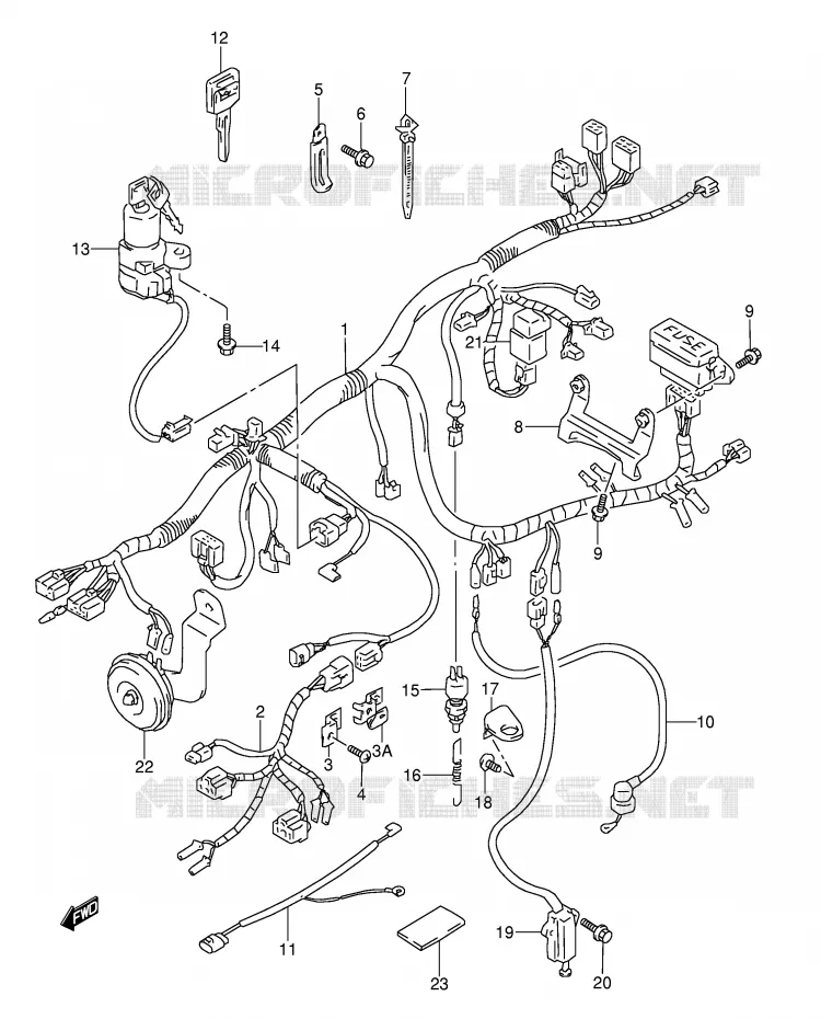 FAISCEAU ELECTRIQUE (MODELE P/R) Suzuki MOTO 1100 GSX-R 1993  GSX-R1100WP(E28)